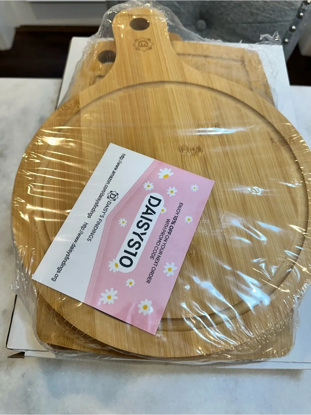 Natural Bamboo Round Cutting & Serving Board Set of 3 - NIB